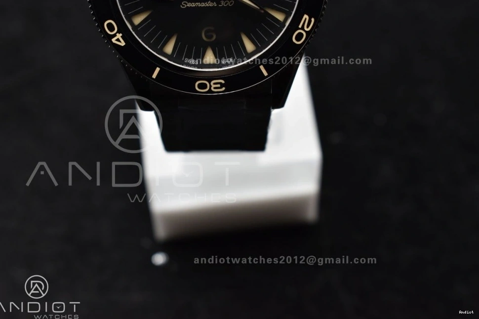 A8912 300 Dial Best Super Black Seamaster Clone Heritage Edition on SS 1:1 Bracelet VSF 1230